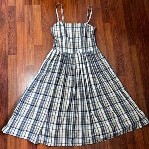 Brooks Brothers Vintage Plaid Strap Flare Dress Womens 8